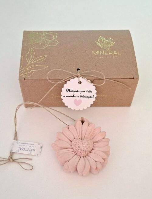 Gerbera coração rosa velho - Cerâmica Perfumada da Mineral Organic Crafts