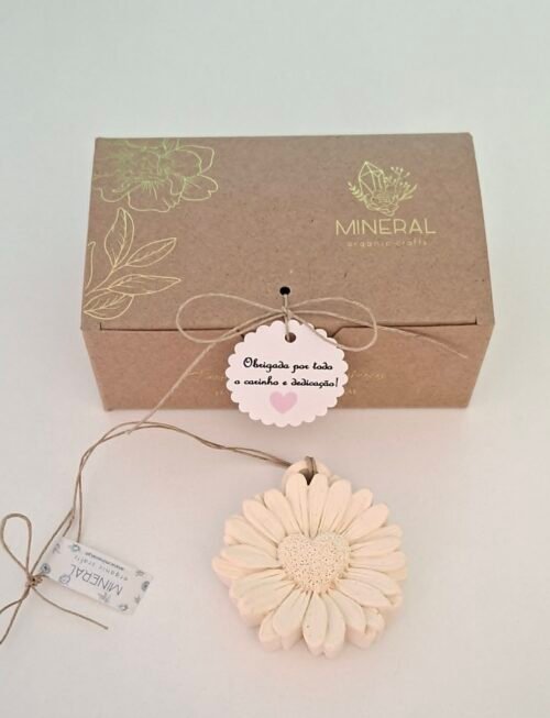 Gerbera coração amarela - Cerâmica Perfumada da Mineral Organic Crafts