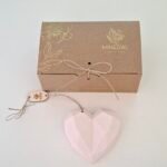 Coração geométrico rosa claro - Cerâmica Perfumada da Mineral Organic Crafts