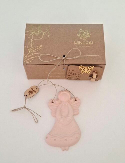 Anjo coração coral - Cerâmica Perfumada da Mineral Organic Crafts